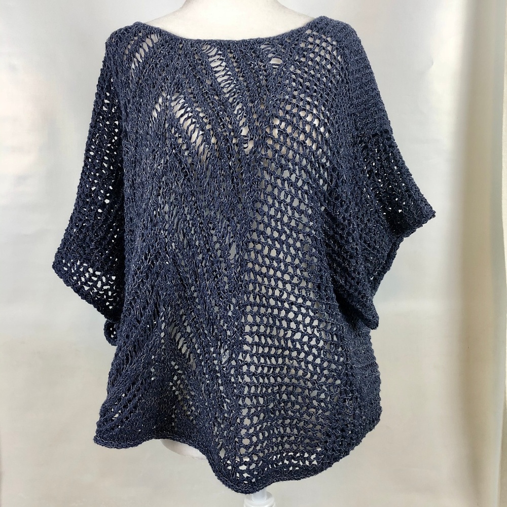 Calvin Klein Jeans open weave rag knit top S/M